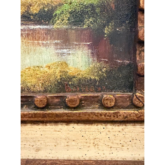Traditional Vintage Framed Landscape Painting, Signed For Sale - Image 3 of 10