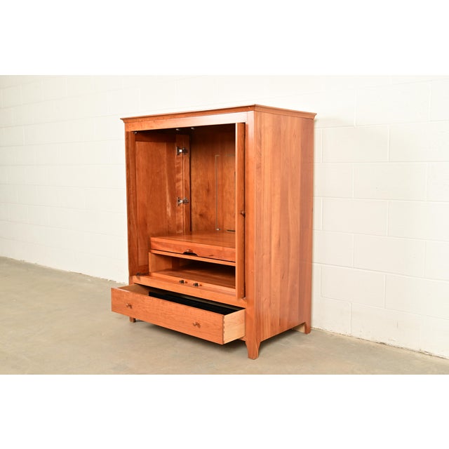 Harden Furniture Arts and Crafts Shaker Solid Cherry Wood Media Cabinet For Sale In South Bend - Image 6 of 18