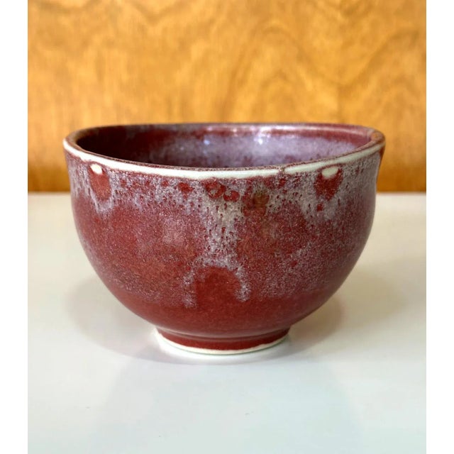 Ceramic Tea Bowl With Brilliant Red Glaze by Toshiko Takaezu For Sale In Atlanta - Image 6 of 12