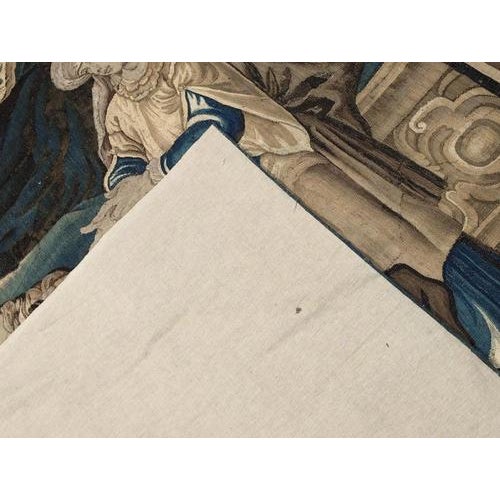 Aubusson Tapestry "The Soothsayer" 18th century Tapestry decorated with figures, border decorated with floral frieze 264 x...