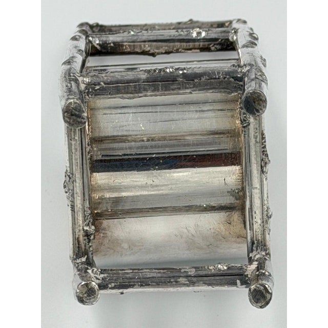 Late 19th Century Late 19th Century Set of 6 American Victorian Sterling Silver Figural Chair Napkin Rings For Sale - Image 5 of 12