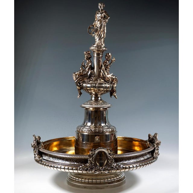 Large Art Nouveau Silver Centerpiece attributed to J.C. Klinkosch, Vienna, 1884 For Sale - Image 4 of 17