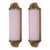 Vintage Art Deco Light Old Lamp Wall Sconces Fixture Brass & Pink Glass Rod Ship Light - Pair For Sale