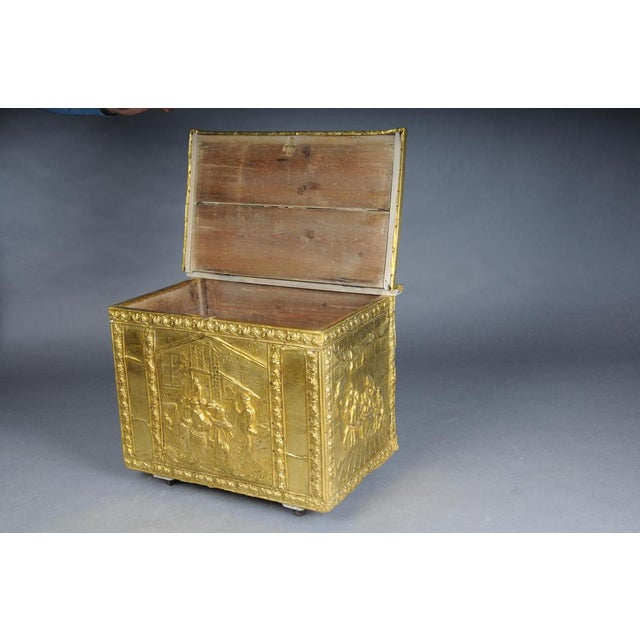 Antique Dutch Chest in Gilt Brass, 19th Century For Sale - Image 4 of 13
