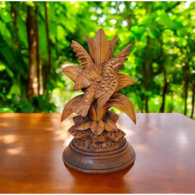 Antique Black Forest Hand-Carved Linden Wood Bird Figurine, 1890s For Sale - Image 4 of 7