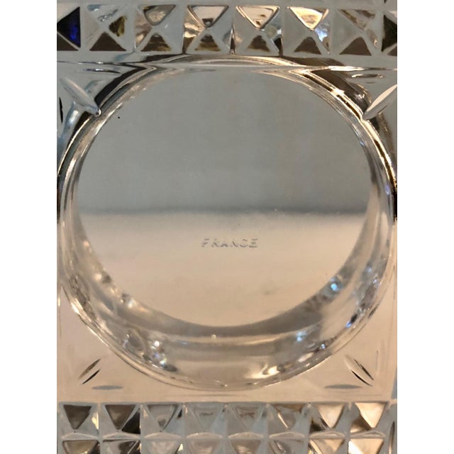 Glass Mid 20th Century French Art Deco Cut Glass Salt Cellar Dish For Sale - Image 7 of 9