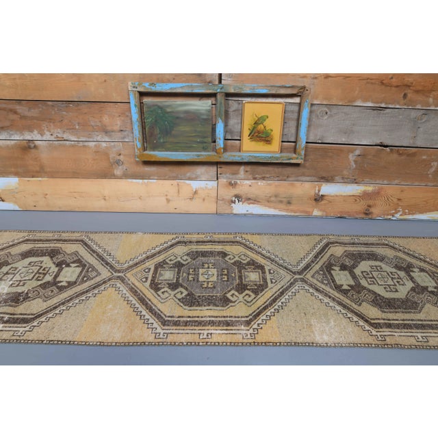Textile Turkish Oushak Handmade Runner For Sale - Image 7 of 9