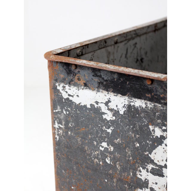 Rustic Vintage Industrial Cart Bin For Sale - Image 3 of 12