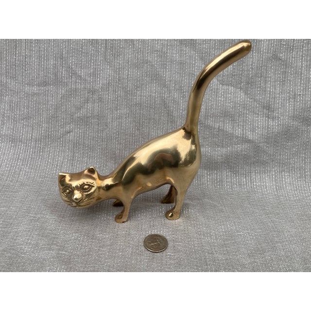 Brass Mid Century Cat Figure For Sale - Image 13 of 13