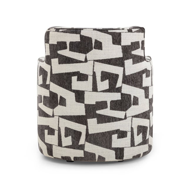 2020s Passe Black Jacquard Swivel Chair For Sale - Image 5 of 6