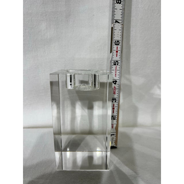 Modern Crystal Cube Set of 4 Candle Holders Bombay Company For Sale - Image 6 of 11