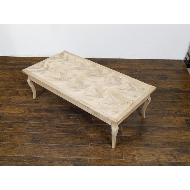 French 19th Century Fruitwood Coffee Table with Butterfly Veneer and Cabrioles For Sale - Image 11 of 12