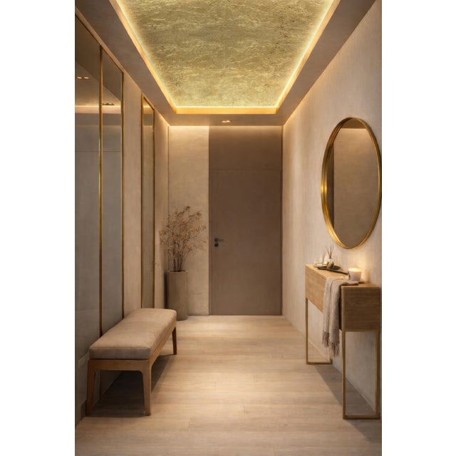 Gold Oxide Wallpaper – Handcrafted Luxury Metallic Surface for High-End Interiors & Statement Walls For Sale - Image 11 of 12