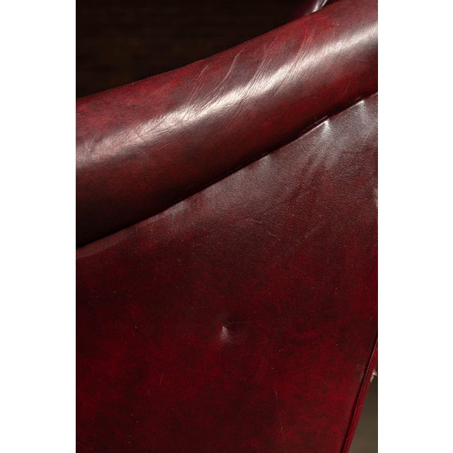 Vintage Burgundy Tufted Leather Chesterfield Club Chair For Sale - Image 15 of 18