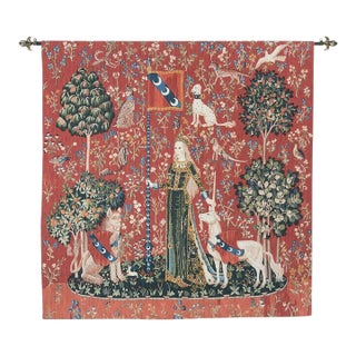 Lady With the Unicorn - Touch Silkscreen Tapestry (With Loops) - 145 X 132 Cm (4'9" X 4'4") - Requires Rod Size 4 For Sale