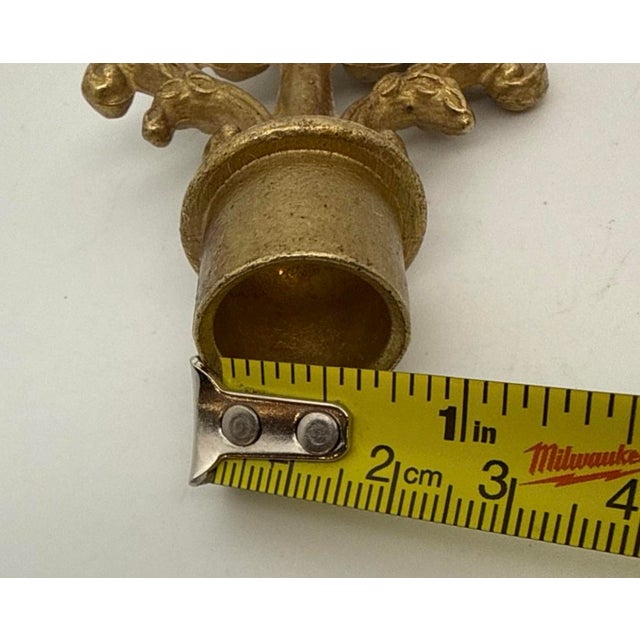 Vintage French Style Candelabra Pair of Finial Parts for Lamps, Curtains, Clocks For Sale - Image 12 of 12