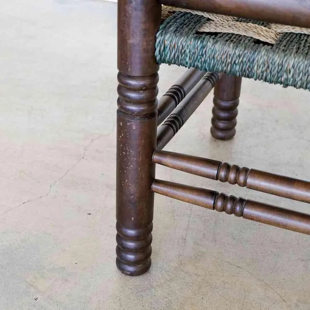 Pair of 1940s Oak and Woven Lounge Chairs by Charles Dudouyt For Sale - Image 10 of 12