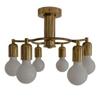 Hollywood Regency Space Age Brass Ceiling Light For Sale