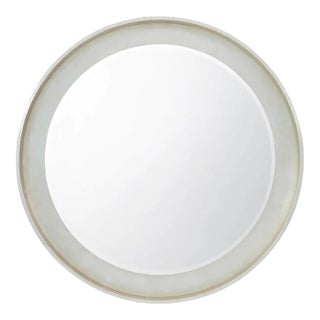 Modern Round Silver Leaf Mirror For Sale