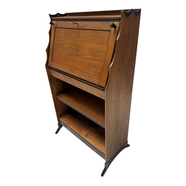 Art Deco Amsterdam School Drop-Leaf Desk by Willem Penaat for Metz and Co, 1920s For Sale