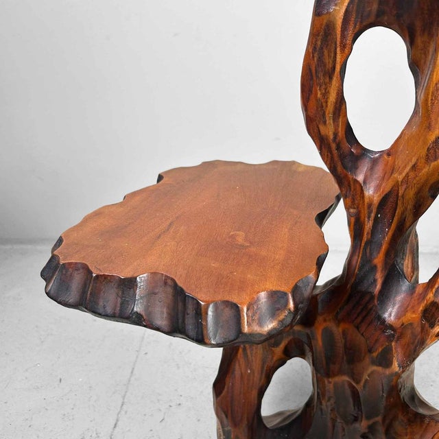 Rustic Mid-Century Japanese Wooden Plant Stand, 1960s For Sale - Image 3 of 18