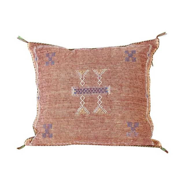 Mediterranean Sabra Silk Copper Pillow For Sale - Image 3 of 3