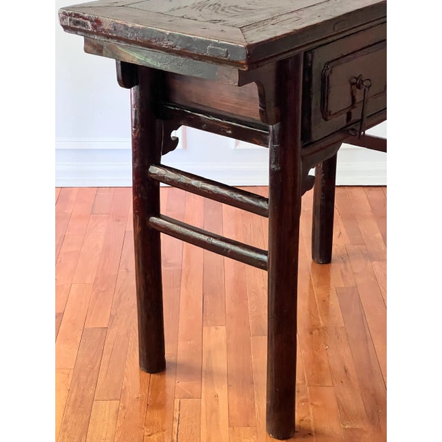Chinese 19th Century Lacquered Elm Alter Console Table For Sale - Image 12 of 13