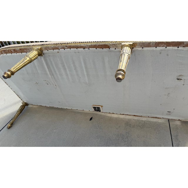 Wood 1950s Louis XVI Style Giltwood Settee With Scenic Tapestry Upholstery For Sale - Image 7 of 13