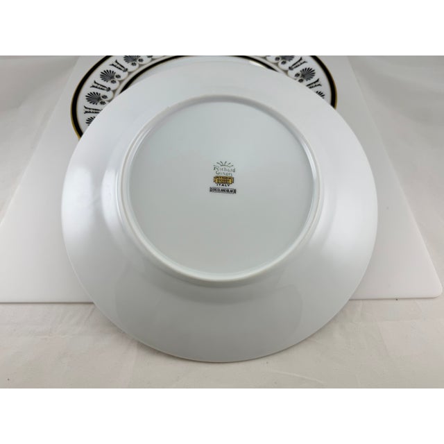 Richard Ginori 1980s Richard Ginori Ercolana Blak Dinner Plates 10 3/8" Italy - Set of 6 For Sale - Image 4 of 5
