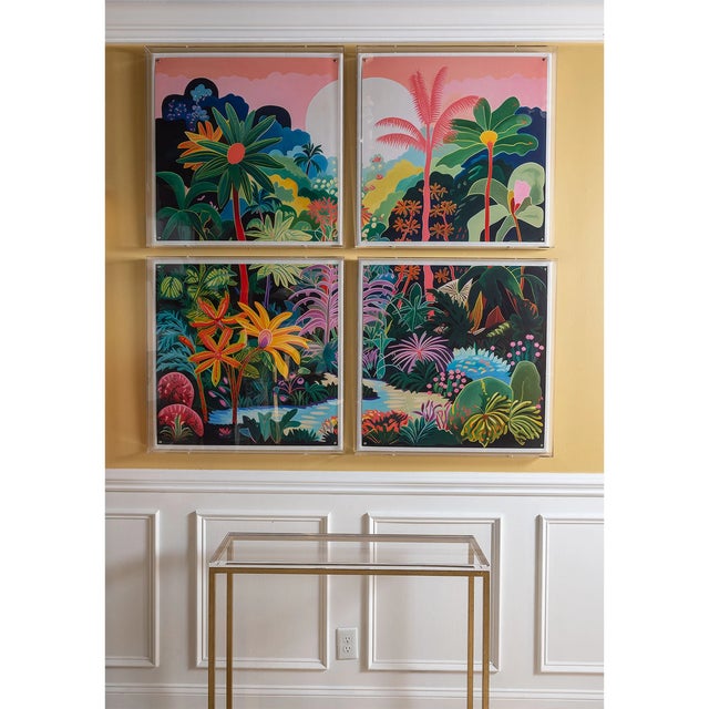 2020s Paradise Dream Giclee in Lucite Shadow Box, Set of 4 For Sale - Image 5 of 7