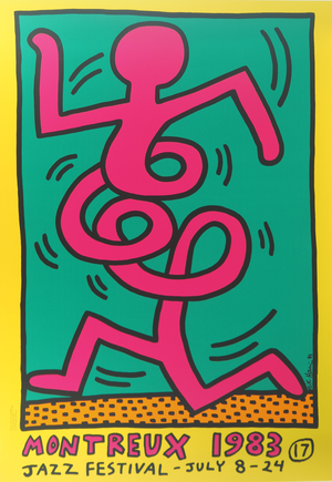 Keith Haring, Swing Yellow, Montreux Jazz Festival, Original Signed Silkscreen Print
