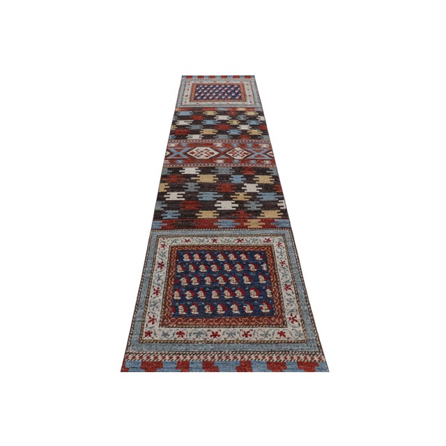2010s Rug & Kilim’s Caucasian Style Runner Rug With Polychromatic Geometric Patterns For Sale - Image 5 of 7