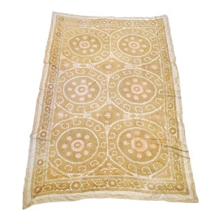 1930s Vintage Cream Suzani For Sale