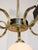 Mid-Century Modern Italian Brass and Opaline Chandelier, 1960 For Sale - Image 4 of 18