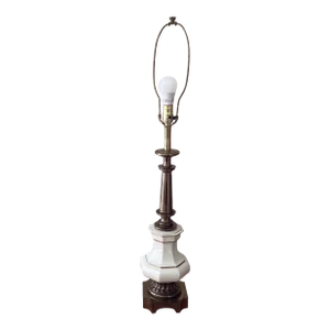 Vintage Stiffel Solid Brass & Bronze Ceramic Porcelain Lamp With Base