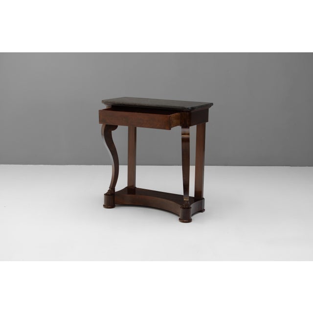 Mahogany Console Table with Marble Top, 1870 For Sale - Image 4 of 11
