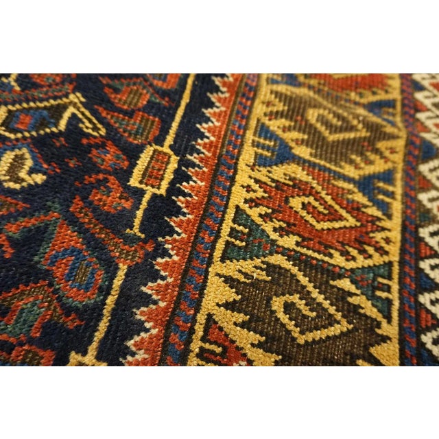 Navy Blue 1900s Blue Navy Geometric Tribal Antique Persian Baluch Carpet 2'10" X 5'2" Knotted Wool Rug For Sale - Image 8 of 10