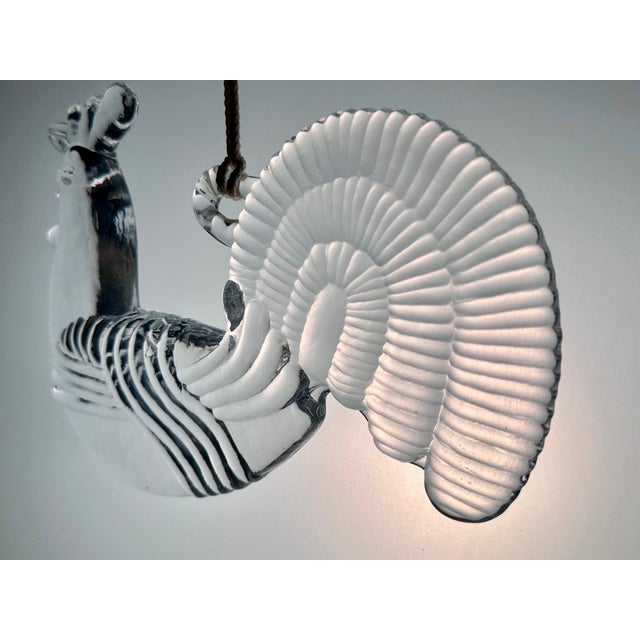 Glass Art Suncatcher in the shape of a Rooster by Bertil Vallien for Boda, Sweden, 1970s For Sale - Image 11 of 13