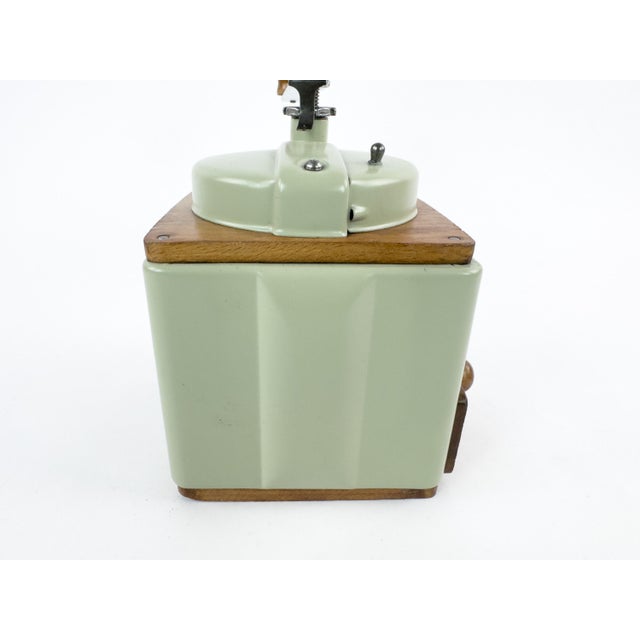 Vintage Peugeot Frères French Coffee Grinder in Sage Green, Mid-20th Century For Sale - Image 6 of 14