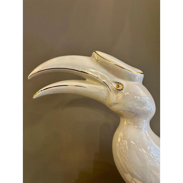 1980s Italian Porcelain and Gilt Tropical Bird, 1980s For Sale - Image 5 of 8