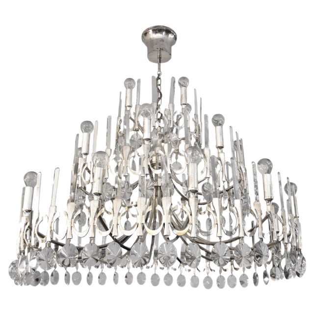 Chandelier by Gaetano Sciolari, 1970s For Sale