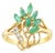 Marquise Emerald & Diamond Floral Style Ring .40cttw 14k Yellow Gold, Size 7.5 For Sale
