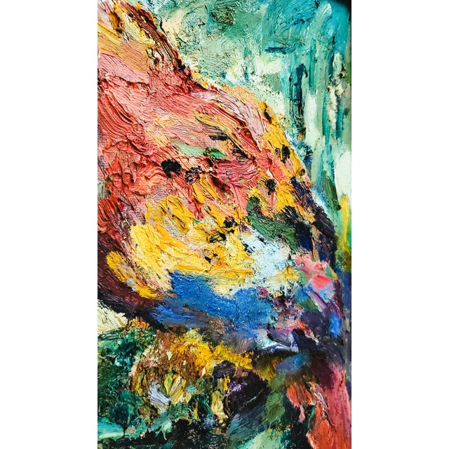 Late 20th Century Oil Painting Parrot Impasto For Sale - Image 5 of 17