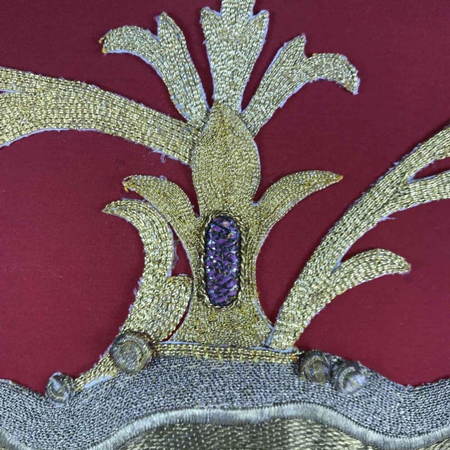 Bronze Living Room Lamp with Antique Embroidery, 1950s For Sale - Image 4 of 8