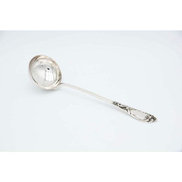 Silver Soup Ladle with Embossed Handle For Sale - Image 5 of 5