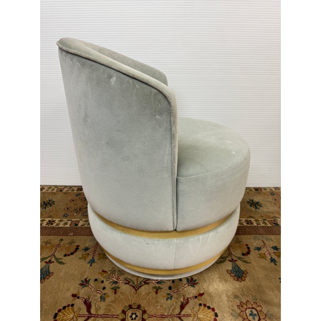Sophisticated Barrel Back Swivel Chair For Sale - Image 4 of 12