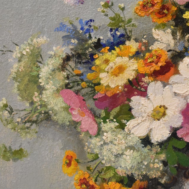 1920s Maurice Alfred Decamps, Still Life with Spring Flowers, 20th Century, Oil on Canvas For Sale - Image 5 of 11