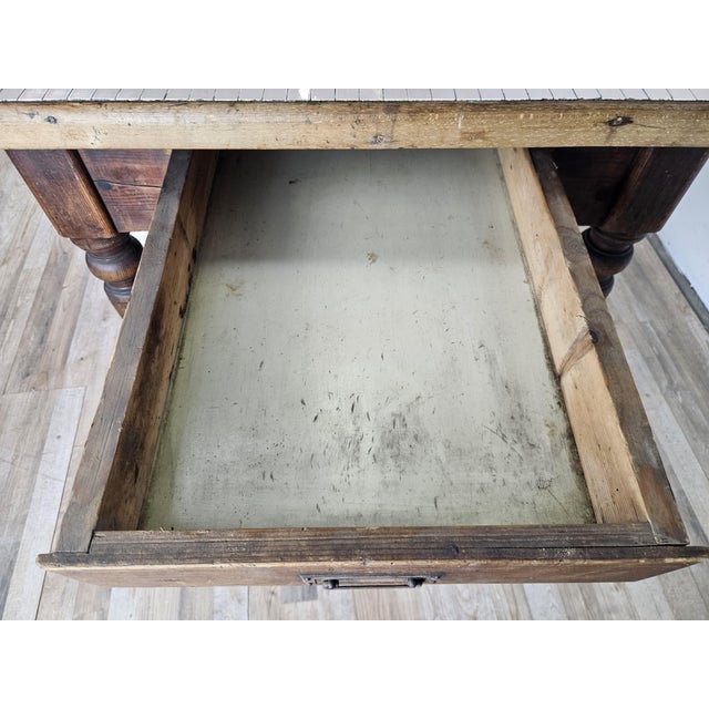 Rustic Fir Table with Mosaic Top, 1800s For Sale - Image 14 of 18