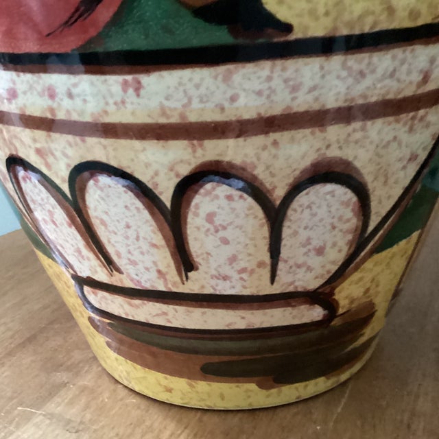 Vintage Ceramic Vase Hand Painted Handcrafted by Bellini Piu Art Studio Pottery Italy For Sale In Chicago - Image 6 of 12