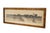 Antique circa 1890 black and white etching by Henry M. Rosenberg, showing panoramic country landscape with thatched...